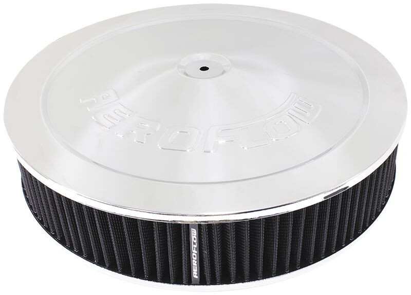 Aeroflow 14'' X 3'' AIR CLEANER ASSY 51/8'' DROPBASE CHROME COTTON