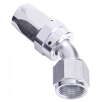 Aeroflow 100 Series Taper Hose End -04AN Female to -04AN Hose 45-Degree Silver AF102-04S