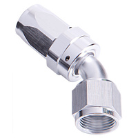 Aeroflow 100 Series Taper Hose End -12AN Female to -12AN Hose 45-Degree Silver AF102-12S