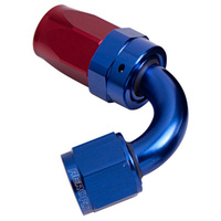 Aeroflow 100 Series Taper Hose End -20AN Female to -20AN Hose 120-Degree Blue/Red AF104-20