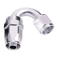 Aeroflow 100 Series Taper Hose End -04AN Female to -04AN Hose 150-Degree Silver AF105-04S