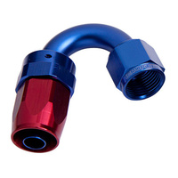 Aeroflow 100 Series Taper Hose End -10AN Female to -10AN Hose 150-Degree Blue/Red AF105-10