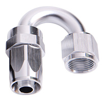 Aeroflow 100 Series Taper Hose End -08AN Female to -08AN Hose 180-Degree Silver AF106-08S