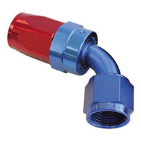 Aeroflow 100 Series Taper Hose End -08AN Female to -08AN Hose 60-Degree Blue/Red AF118-08