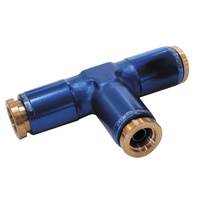 Aeroflow 3/16'' NPT TEE 120 SERIES NYLON BLUE FITTING