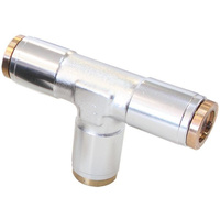 Aeroflow 1/4'' NPT TEE 120 SERIES NYLON SILVER FITTING