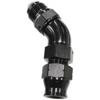 Aeroflow 1/2'' TUBE 45 Deg Male -8AN BLACK SWIVEL NUT WITH OLIVE