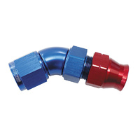 Aeroflow 1/4'' TUBE 45 DEG FEMALE -4AN BLUE SWIVEL NUT WITH OLIVE