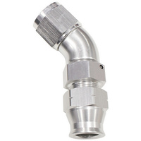 Aeroflow 1/4'' TUBE 45 DEG FEMALE -4AN SILVER SWIVEL NUT WITH OLIVE