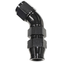 Aeroflow 3/8'' TUBE 45 DEG FEMALE -6AN BLACK SWIVEL NUT WITH OLIVE