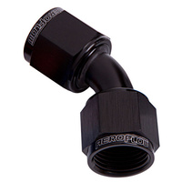 Aeroflow 45 DEG FEMALE FLARE -6AN BLACK SWIVEL UNION