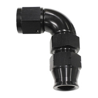 Aeroflow 1/4'' TUBE 90 deg female -4AN BLACK SWIVEL NUT WITH OLIVE