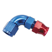 Aeroflow 3/8'' TUBE 90 deg female -6AN BLUE SWIVEL NUT WITH OLIVE