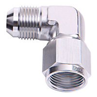 Aeroflow 90 DEG FEMALE - MALE -4AN SILVER SWIVEL NUT