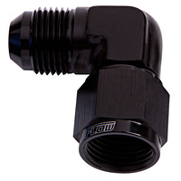 Aeroflow 90 DEG FEMALE - MALE -10AN BLACK SWIVEL NUT