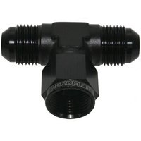 Aeroflow AN TEE -6AN FEMALE NUT BLACK SWIVEL NUT ON SIDE