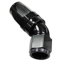 Aeroflow 150 Series Taper Full Flow Hose End -08AN Female to -08AN Hose 45-Degree Black AF152-08BLK