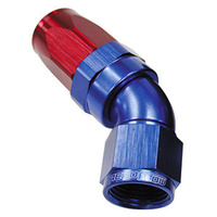 Aeroflow 150 Series Taper Full Flow Hose End -12AN Female to -12AN Hose 45-Degree Blue/Red AF152-12
