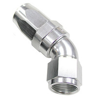 Aeroflow 150 Series Taper Full Flow Hose End -20AN Female to -20AN Hose 45-Degree Silver AF152-20S