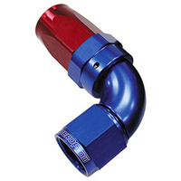Aeroflow 150 Series Taper Full Flow Hose End -06AN Female to -06AN Hose 90-Degree Blue/Red AF153-06