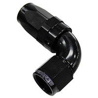 Aeroflow 90 DEG HOSE END -12AN BLACK FULL FLOW TAPER STYLE