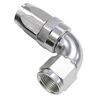 Aeroflow 150 Series Taper Full Flow Hose End -16AN Female to -16AN Hose 90-Degree Silver AF153-16S