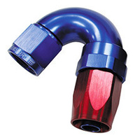 Aeroflow 150 Series Taper Full Flow Hose End -12AN Female to -12AN Hose 150-Degree Blue/Red AF155-12