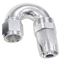 Aeroflow 150 Series Taper Full Flow Hose End -04AN Female to -04AN Hose 180-Degree Silver AF159-04S