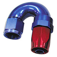Aeroflow 150 Series Taper Full Flow Hose End -16AN Female to -16AN Hose 180-Degree Blue/Red AF159-16