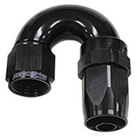 Aeroflow 150 Series Taper Full Flow Hose End -16AN Female to -16AN Hose 180-Degree Black AF159-16BLK