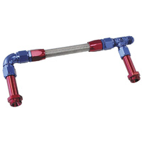 Aeroflow HOLLEY DUAL INLET RAIL -8AN BLUE SUIT 2X METERING BLOCKS