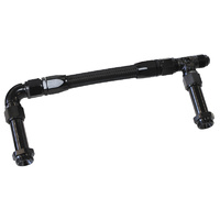 Aeroflow HOLLEY DUAL INLET RAIL -8AN BLACK SUIT 2X METERING BLOCKS