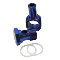 Aeroflow EDELBROCK CARB INLET BANJO BLUE 5/8-20 TO MALE 3/8 BARB