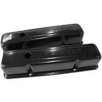 Aeroflow CHEV 283-350 SBC VALVE COVER TALL BLACK WITH AEROFLOW LOGO