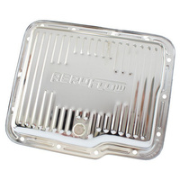 Aeroflow GM POWERGLIDE TRANSMISSION PANSTD DEPTH CHROME W/ DRAIN PLUG