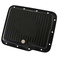 Aeroflow GM POWERGLIDE TRANSMISSION PANSTD DEPTH BLACK W/ DRAIN PLUG