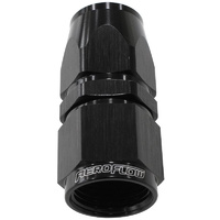 Aeroflow ALLOY STRAIGHT HOSE END -10AN BLACK SWIVEL NUT SUIT TEFLON