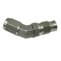 Aeroflow SS 45 DEG HOSE END -4AN STEEL FULL SWIVEL SUIT TEFLON