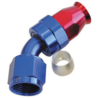 Aeroflow ALLOY 45 DEG HOSE END -20AN BLUE FULL SWIVEL SUIT TEFLON