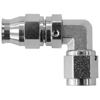 Aeroflow STEEL 90 DEG HOSE END -4AN STEEL FULL SWIVEL SUIT TEFLON