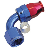 Aeroflow ALLOY 90 DEG HOSE END -6AN BLUE FULL SWIVEL SUIT TEFLON