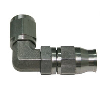 Aeroflow STEEL 90 DEG HOSE END -6AN STEEL FULL SWIVEL SUIT TEFLON