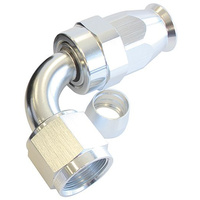 Aeroflow ALLOY 90 DEG HOSE END -20AN SILVER FULL SWIVEL SUIT TEFLON