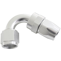 Aeroflow ALLOY 120 DEG HOSE END -3AN SILVER FULL SWIVEL SUIT TEFLON