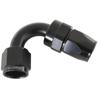 Aeroflow ALLOY 120 DEG HOSE END -12AN BLACK FULL SWIVEL SUIT TEFLON