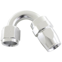 Aeroflow ALLOY 150 DEG HOSE END -10AN SILVER FULL SWIVEL SUIT TEFLON