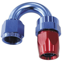 Aeroflow ALLOY 180 DEG HOSE END -8AN BLUE FULL SWIVEL SUIT TEFLON