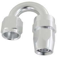 Aeroflow ALLOY 180 DEG HOSE END -12AN SILVER FULL SWIVEL SUIT TEFLON