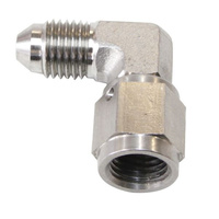 Aeroflow S/S 90 DEG FEMALE - MALE -3AN STAINLESS STEEL SWIVEL NUT