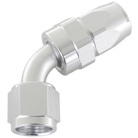 Aeroflow ALLOY 60 DEG HOSE END -4AN SILVER SWIVEL NUT SUIT TEFLON